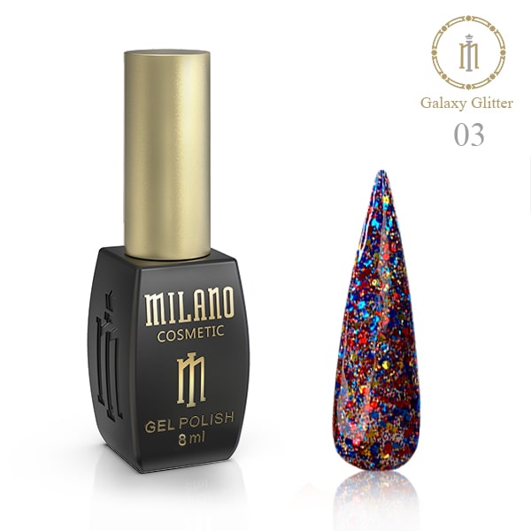 ГЕЛ ЛАК MILANO Galaxy Glitter 8 мл.