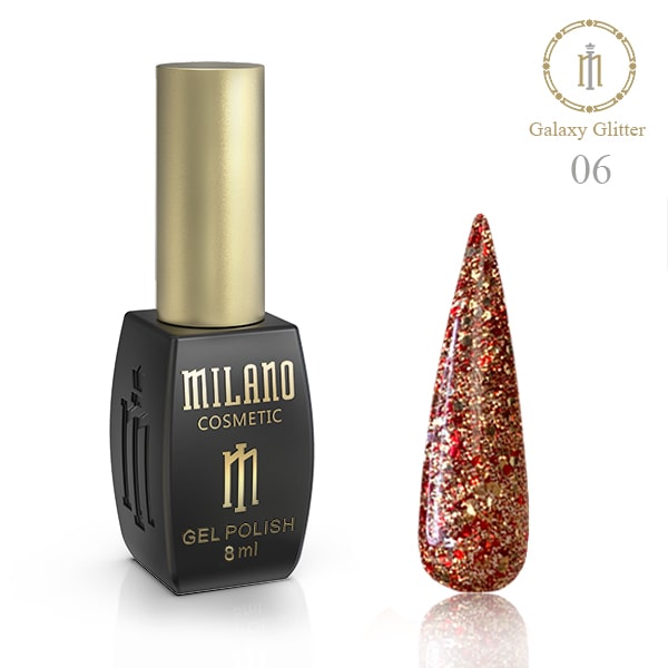 ГЕЛ ЛАК MILANO Galaxy Glitter 8 мл.